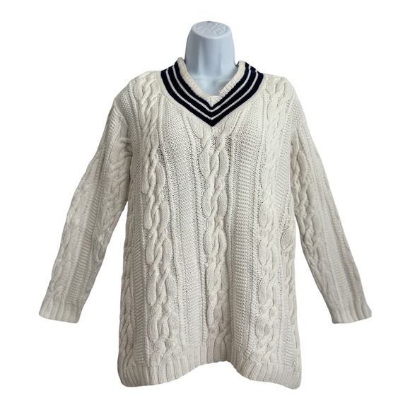 Lauren Ralph Lauren Sweaters - VTG 90s Women's Sz: S Lauren Ralph Lauren Hand Knit Cricket Sweater 100% Cotton
